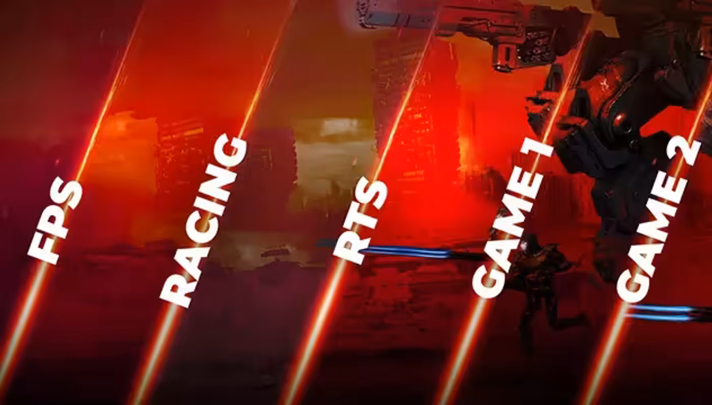 Menu displaying various optimized game mode presets