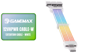 gamemax-12vhpwr-cable-w-white-argb-extension gamemax-12vhpwr-cable-w-white-argb-extension - Image 1
