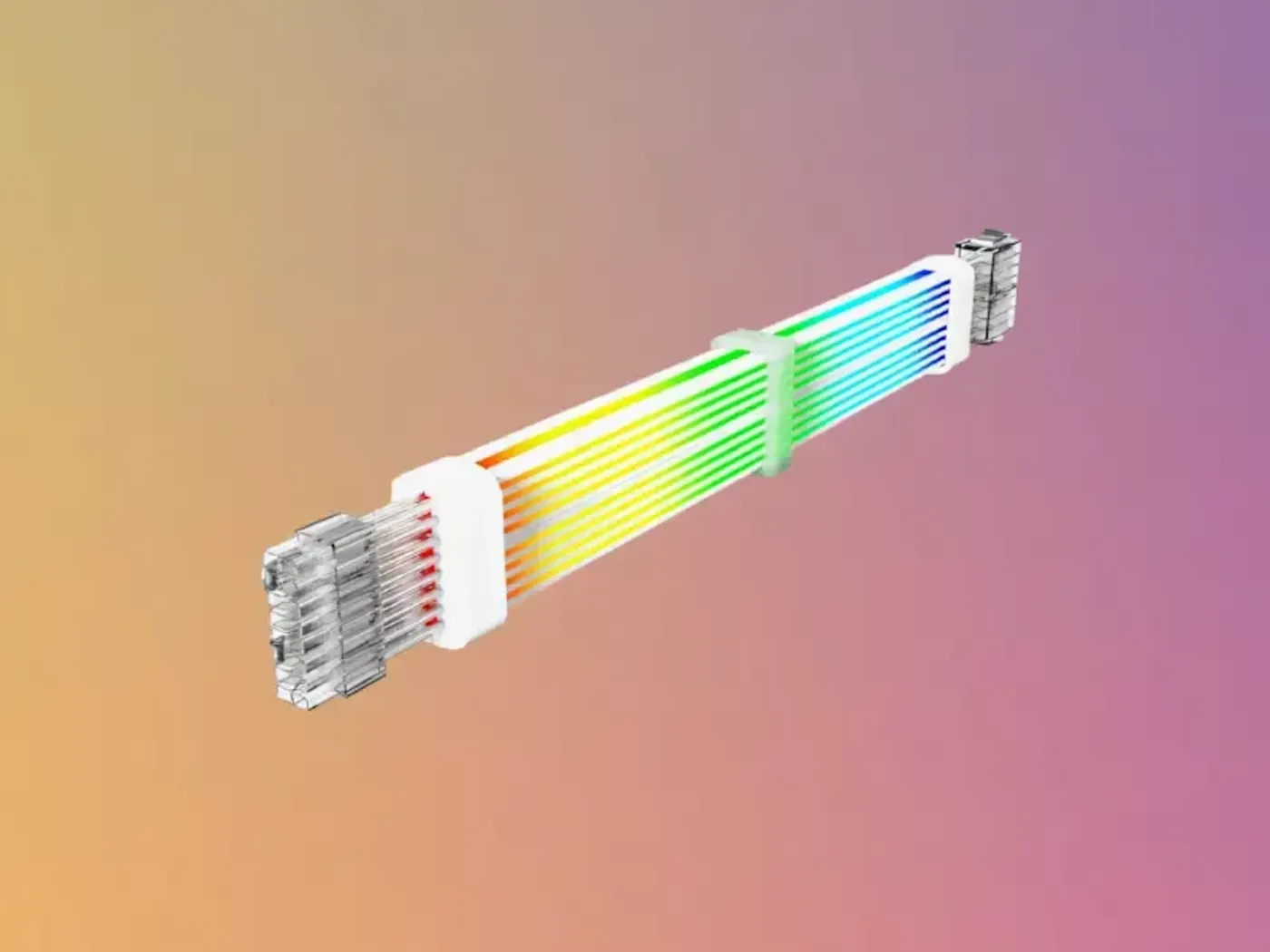 Close view of the silver-plated conductors inside the GameMax extension cable
