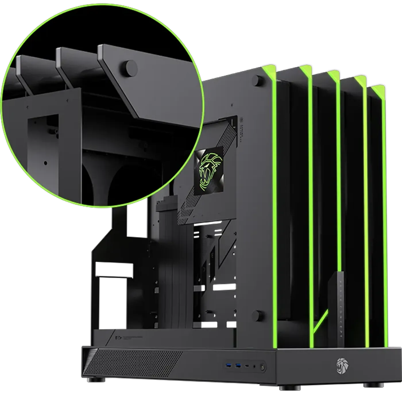 Precision engineered Gamemax Blade Concept showing laser-cut details