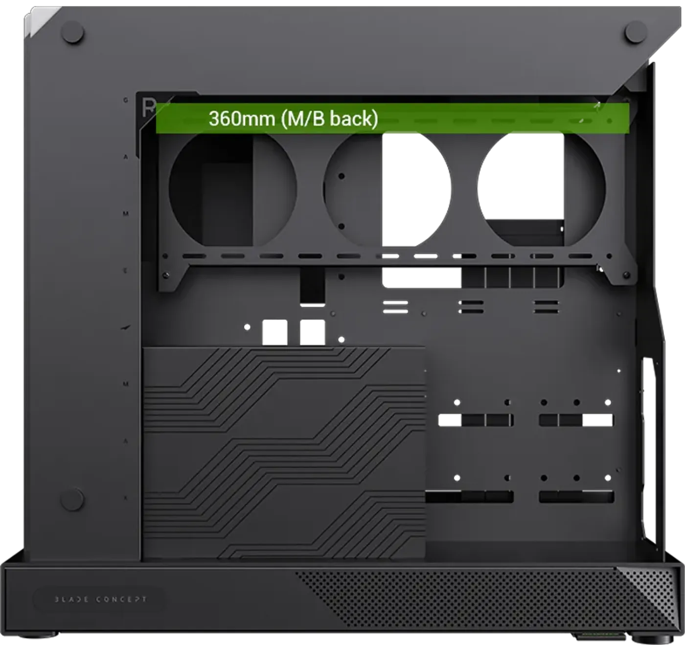 360mm liquid cooling radiator support on the motherboard back panel