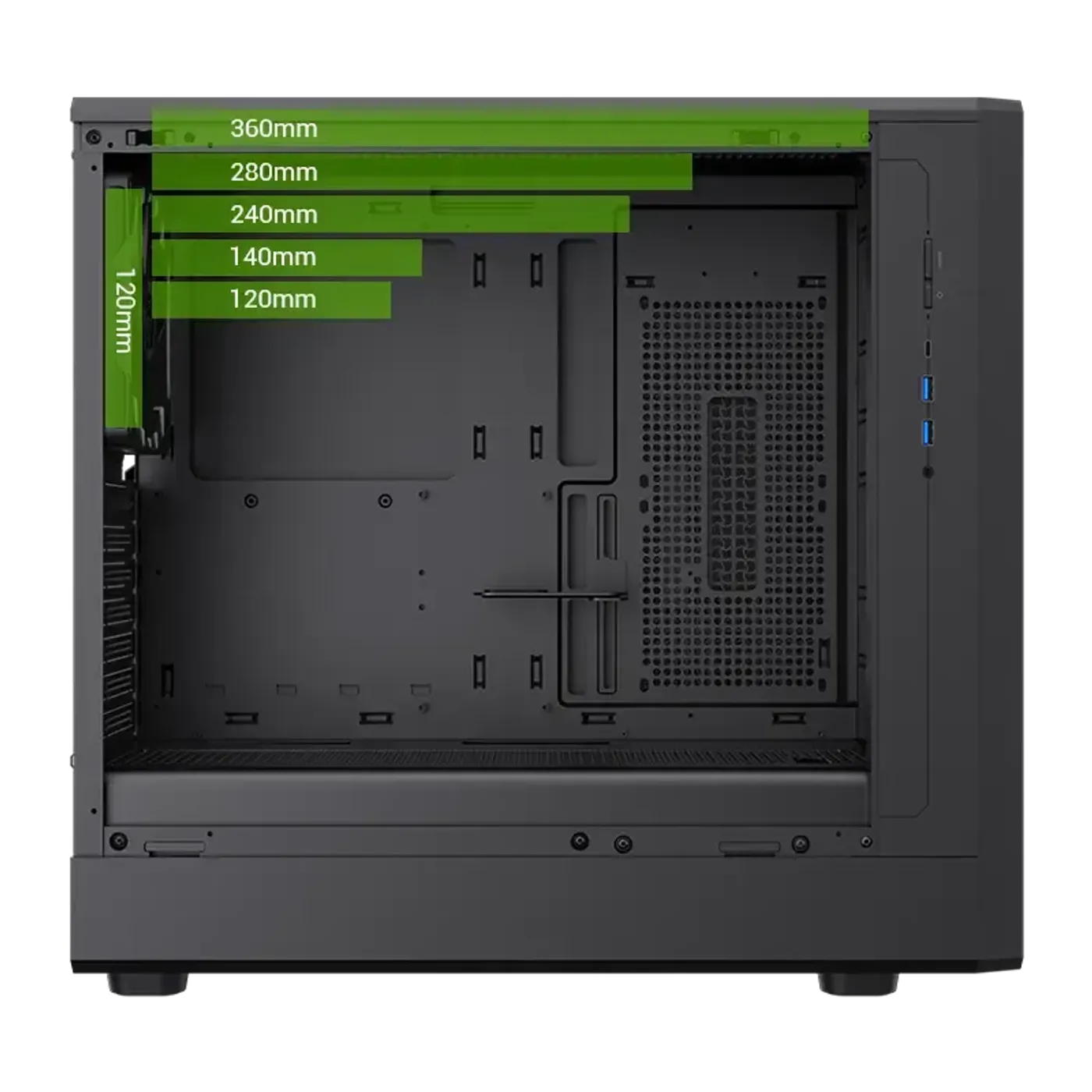 Drive bays and internal storage configuration inside the CLAW 460