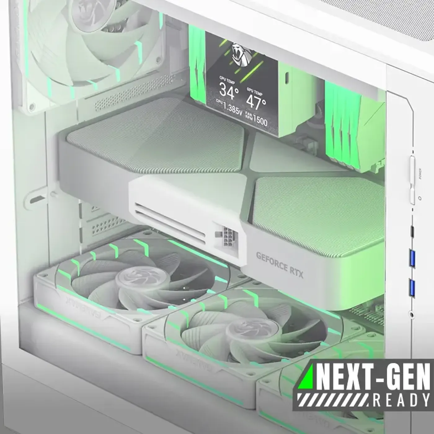 Adjustable GPU support bracket mounted inside the CLAW 460 chassis