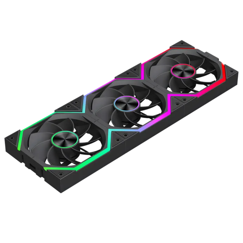 Wireless interlocking fans eliminating cable clutter in PC build