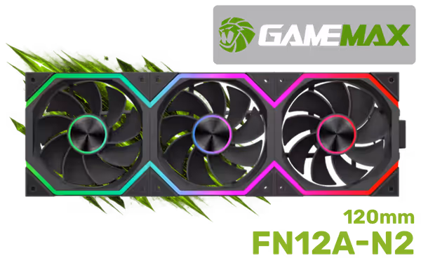 GAMEMAX FN12A-N2 WL-R 120mm Wireless ARGB PC Fan - image 1 GAMEMAX FN12A-N2 WL-R 120mm Wireless ARGB PC Fan - image 1