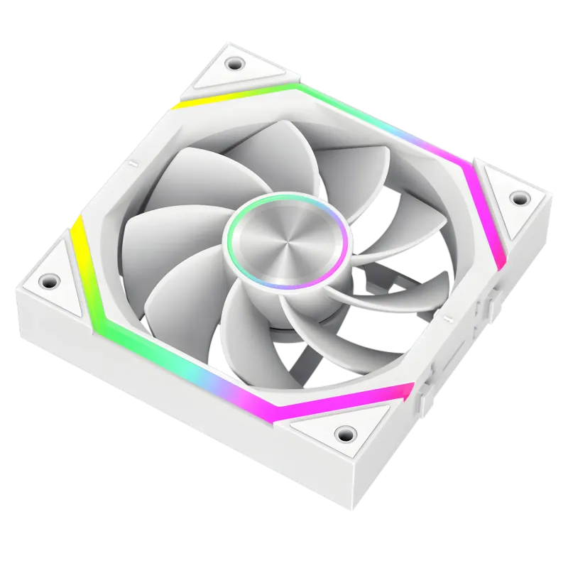 Dual-sided ARGB fan with 24 addressable LEDs showcased