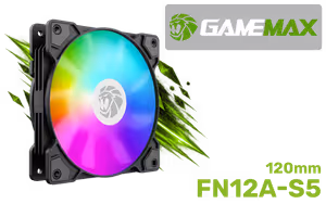 gamemax-fn12a-s5-120mm-argb-pwm-case-fan-black - Image 1