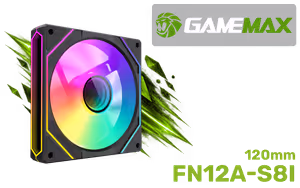 gamemax-fn12a-s8i-120mm-argb-fan-black-frame - Image 1