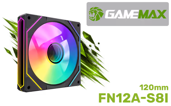 GAMEMAX FN12A-S8I 120mm ARGB PWM Case Fan - Quiet - image 1 GAMEMAX FN12A-S8I 120mm ARGB PWM Case Fan - Quiet - image 1