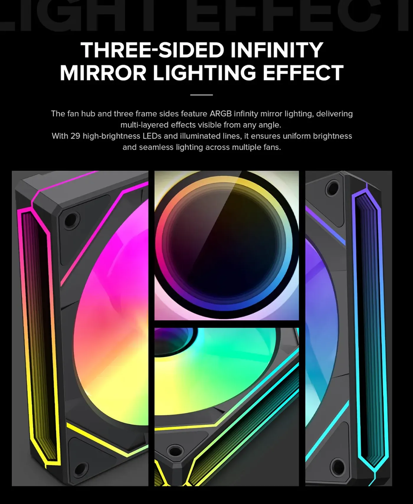 Centre hub and outer ring ARGB zones lit on the FN12A-S8I