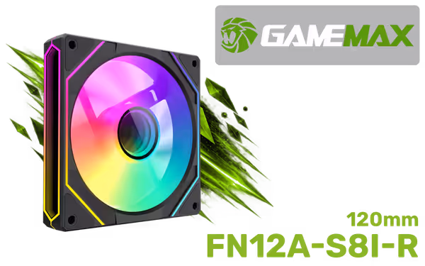 GAMEMAX FN12A-S8I-R 120mm Reverse ARGB Case Fan - PWM Quiet - image 1 GAMEMAX FN12A-S8I-R 120mm Reverse ARGB Case Fan - PWM Quiet - image 1