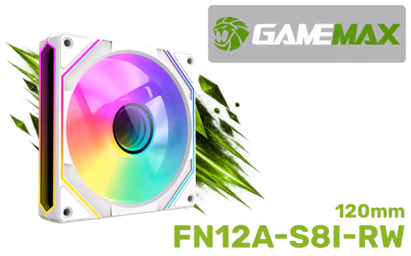 GAMEMAX FN12A-S8I-RW 120mm Reverse ARGB Case Fan - image 1 GAMEMAX FN12A-S8I-RW 120mm Reverse ARGB Case Fan - image 1