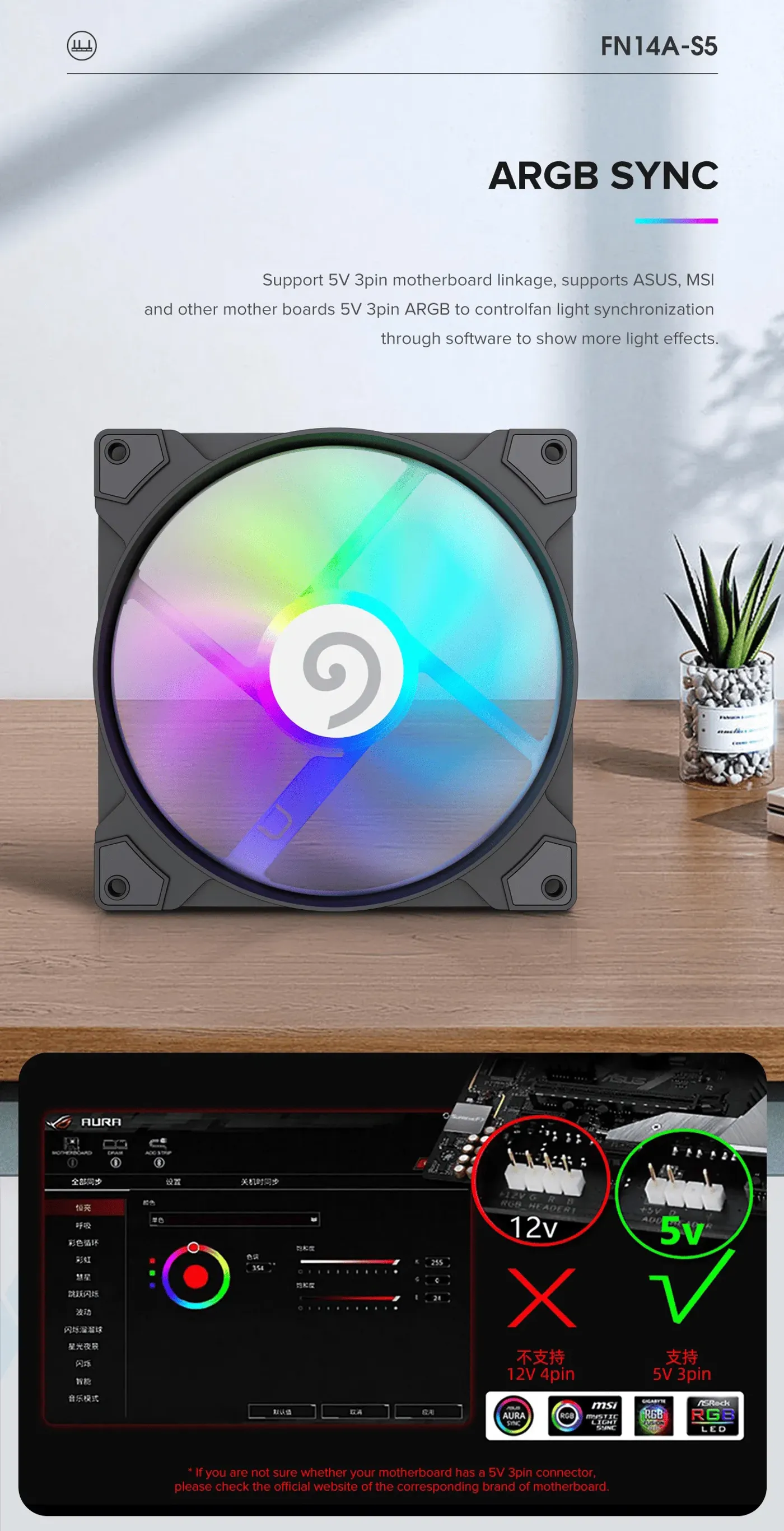 PWM fan curve controlling the speed of the FN14A-S5
