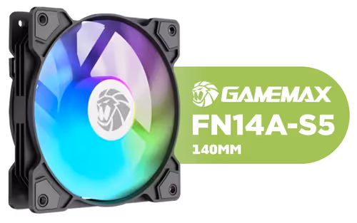 gamemax-fn14a-s5-140mm-argb-case-fan-black - Image 1