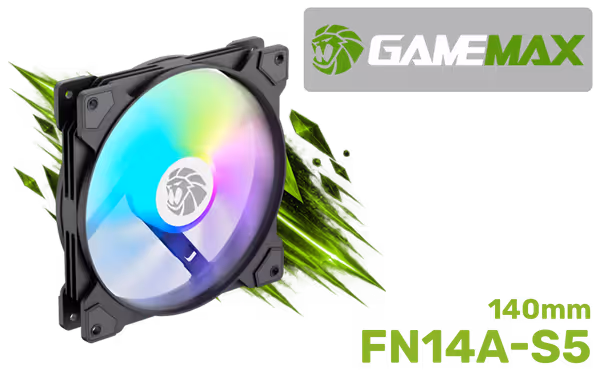 GAMEMAX FN14A-S5 140mm ARGB Case Fan - Quiet Cooling - image 1 GAMEMAX FN14A-S5 140mm ARGB Case Fan - Quiet Cooling - image 1