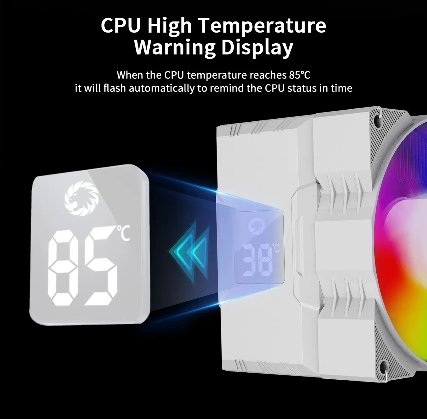 Temperature display on the top cover of the white Gamma 90