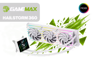 gamemax-hailstorm-360-liquid-cooler-white - Image 1