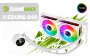 GAMEMAX ICEBURG 240 White Liquid CPU Cooler, Digital - image 1