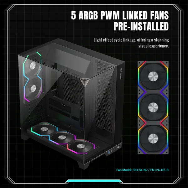 Gamemax Infinity Pro ATX Case — Tempered Glass, 8-Fan Support