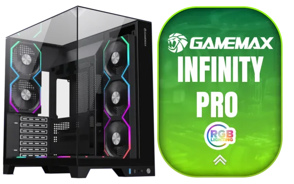 Gamemax Infinity Pro ATX Case — Tempered Glass, 8-Fan Support