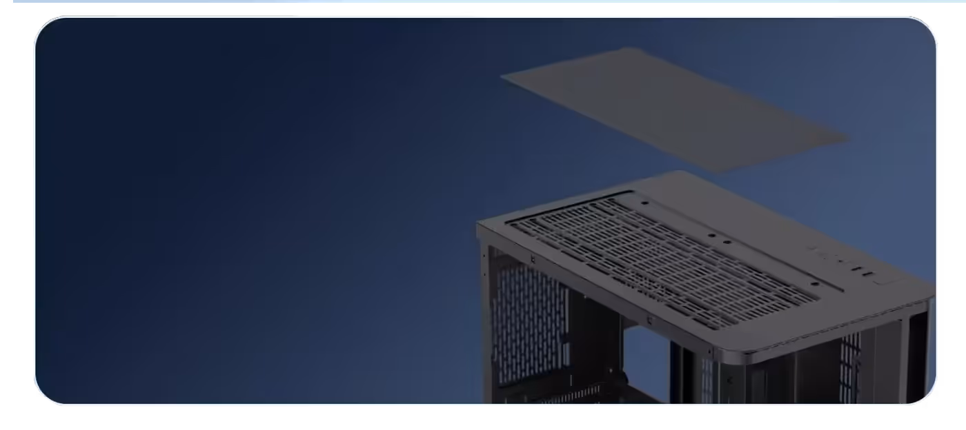 The HYPE-M case shown assembled on a desk during use