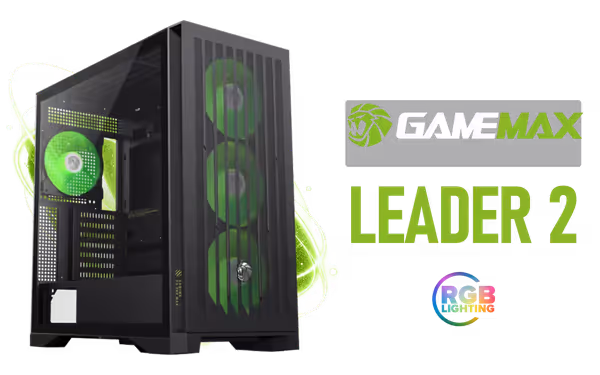 Gamemax LEADER-2-BK E-ATX Mid-Tower Gaming Case - image 1 Gamemax LEADER-2-BK E-ATX Mid-Tower Gaming Case - image 1