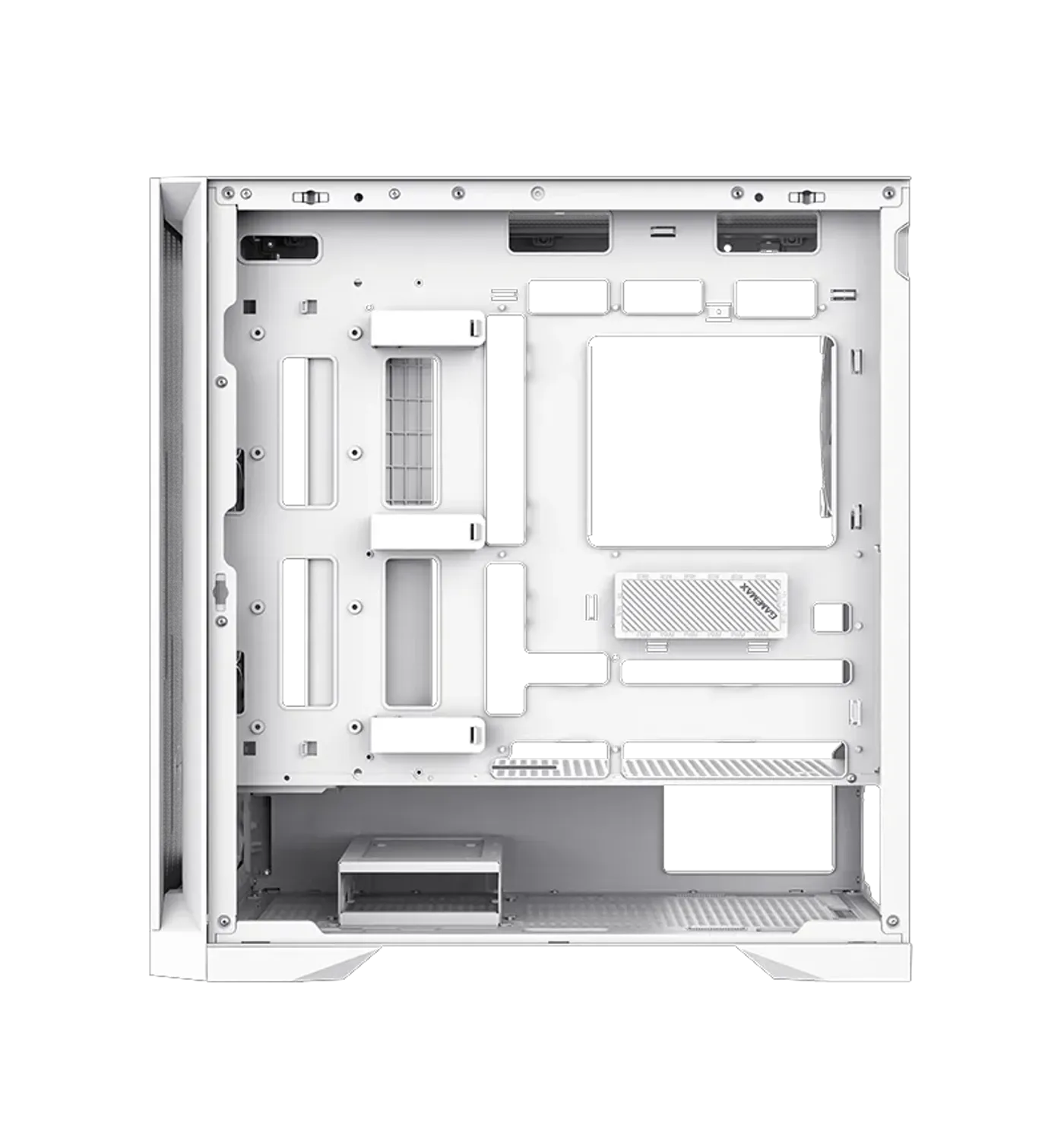 Motherboard and BTF cable management layout in Gamemax Leader 2