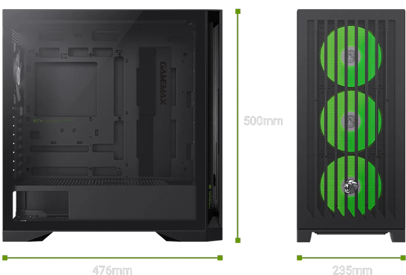 Gamemax LEADER-2-BK E-ATX Mid-Tower Gaming Case | Evetech