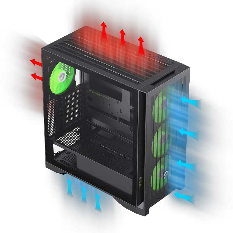 Gamemax LEADER-2-BK E-ATX Mid-Tower Gaming Case | Evetech