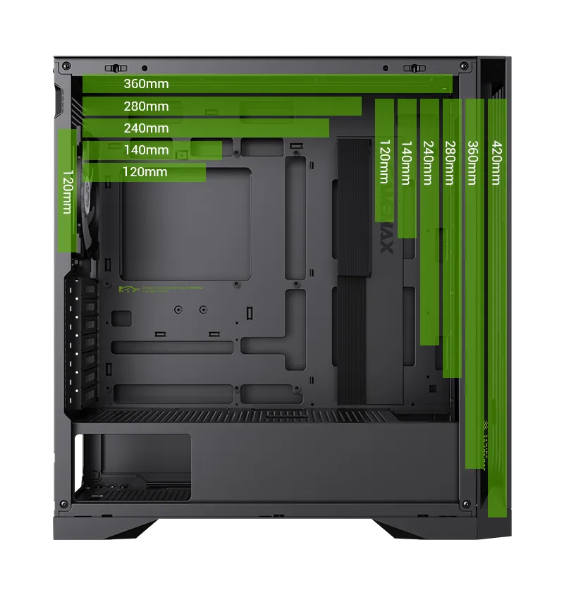 Gamemax LEADER-2-BK E-ATX Mid-Tower Gaming Case | Evetech