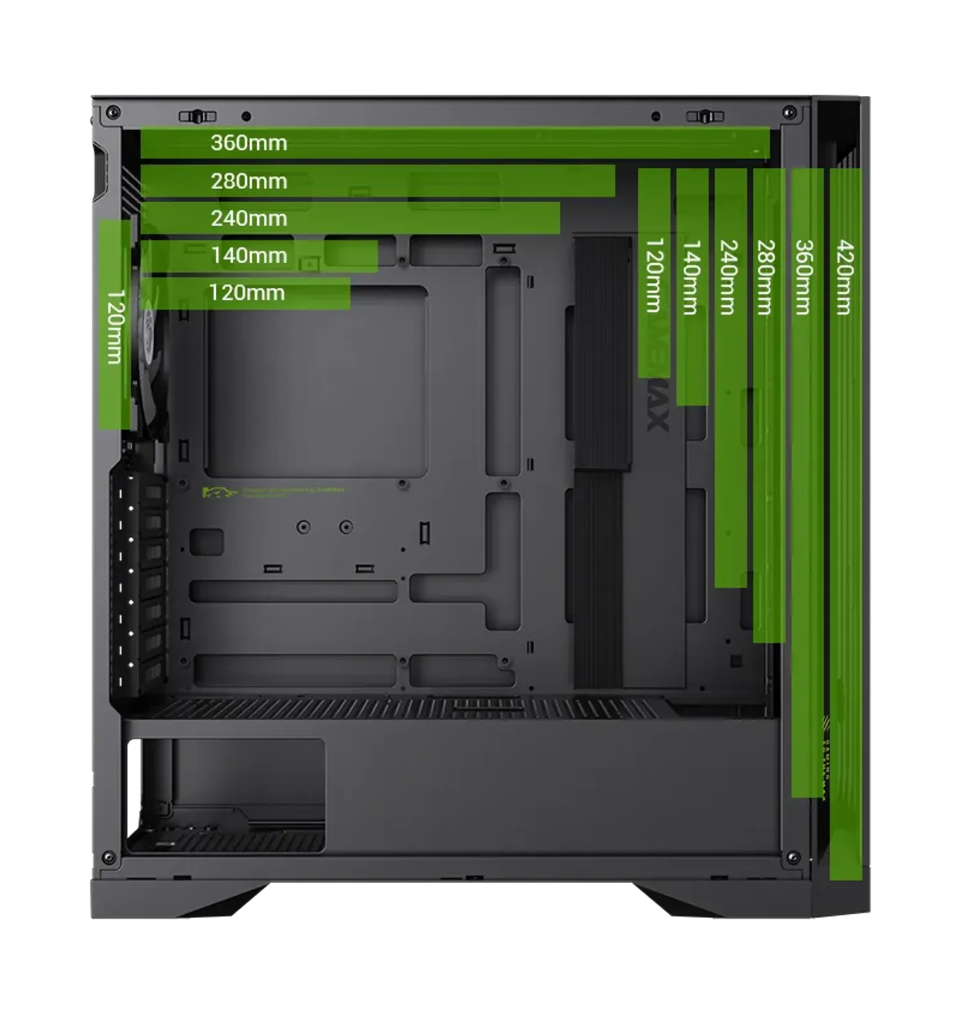 Liquid cooling radiator mounting options for the Gamemax Leader 2