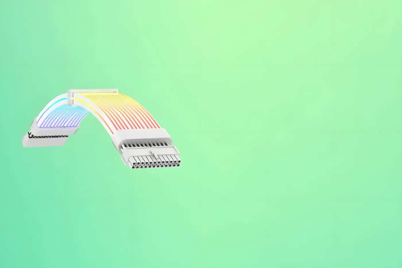 The ARGB 5V 3-pin plug from the extension cable being connected to a motherboard header