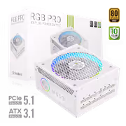 Gamemax RGB PRO 1050G 1050W ATX 3.1 PSU - 80 Plus Gold (White) - image 6