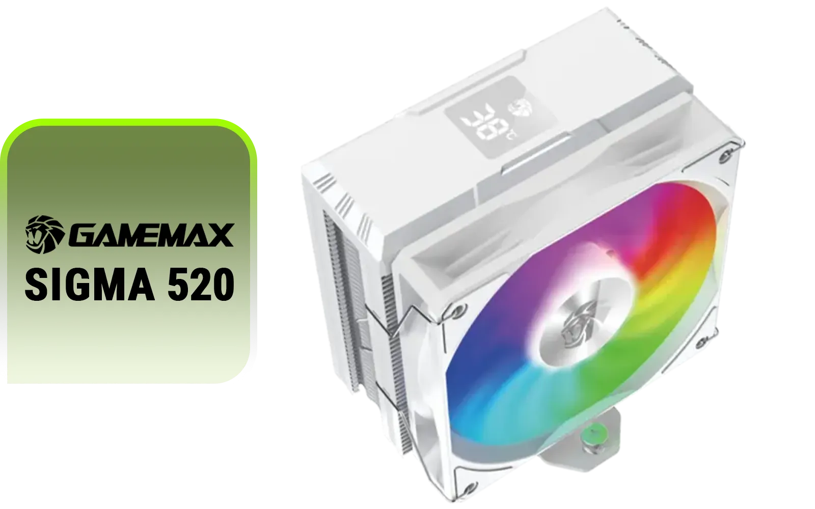 gamemax-sigma-520-digital-air-cooler-white - Image 1
