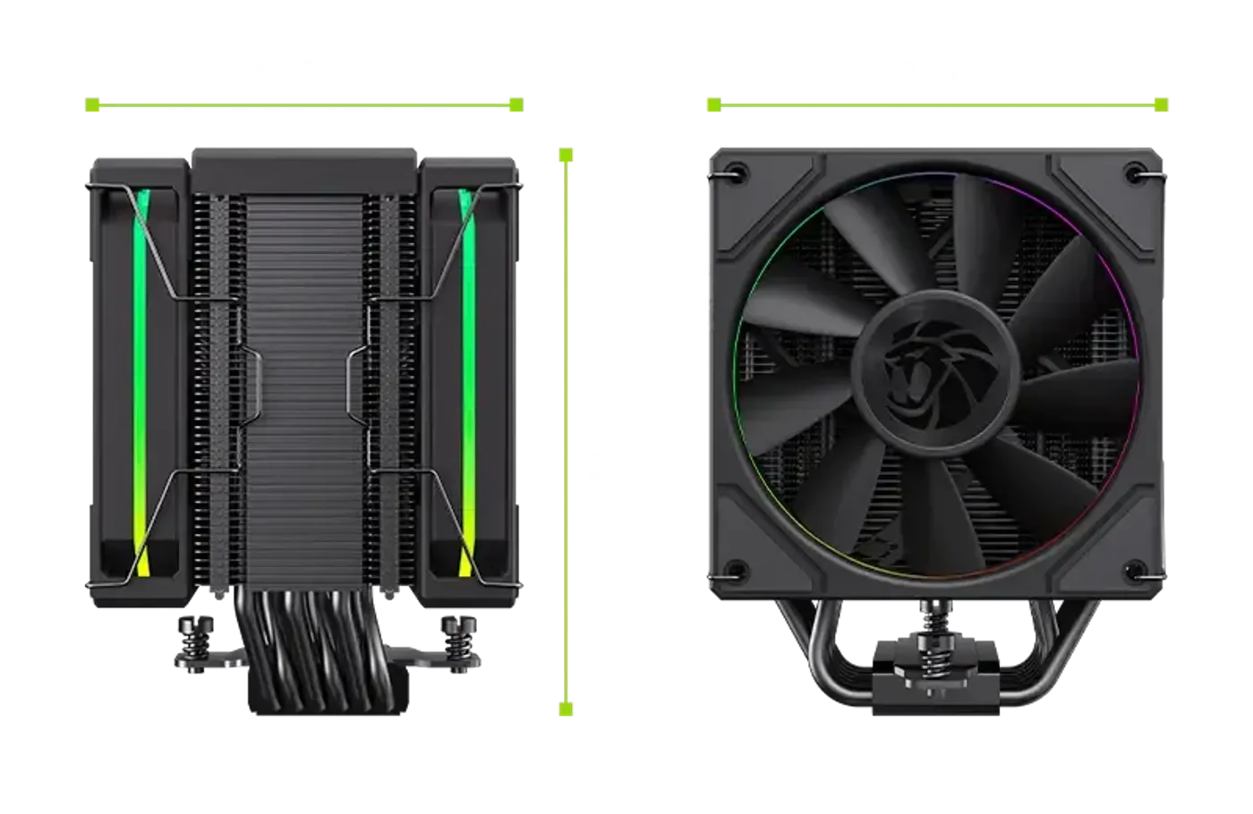 Sizing specification diagram and dimensional layout of the dual tower air cooler