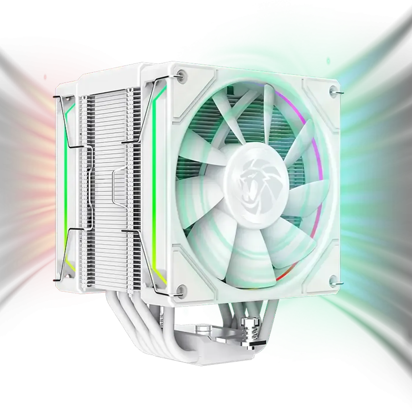 Side profile of high static pressure PWM fans on the radiator fins
