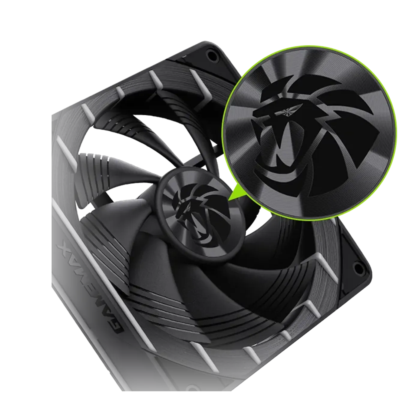 GAMEMAX fan with nano-tech embossed logo premium textured finish