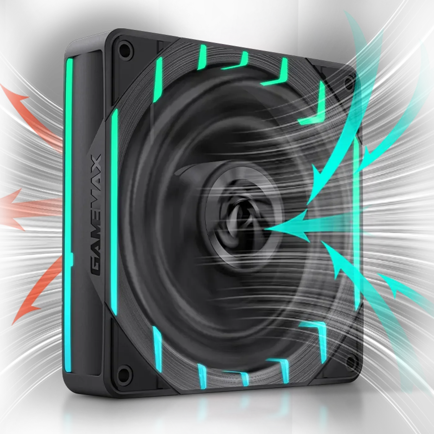 GAMEMAX fan delivering 66.89CFM airflow at 2200RPM for high-performance cooling