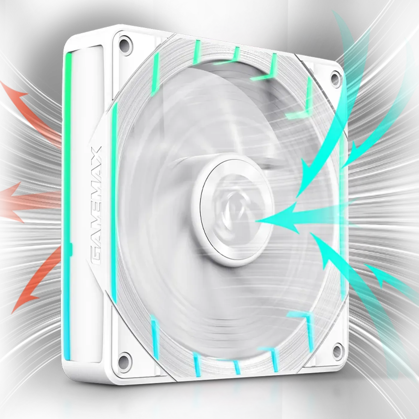 GAMEMAX fan delivering 66.89CFM airflow at 2200RPM for high-performance cooling