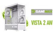 GAMEMAX VISTA 2 AW – White Gaming Case, 270° Glass, ARGB - image 1