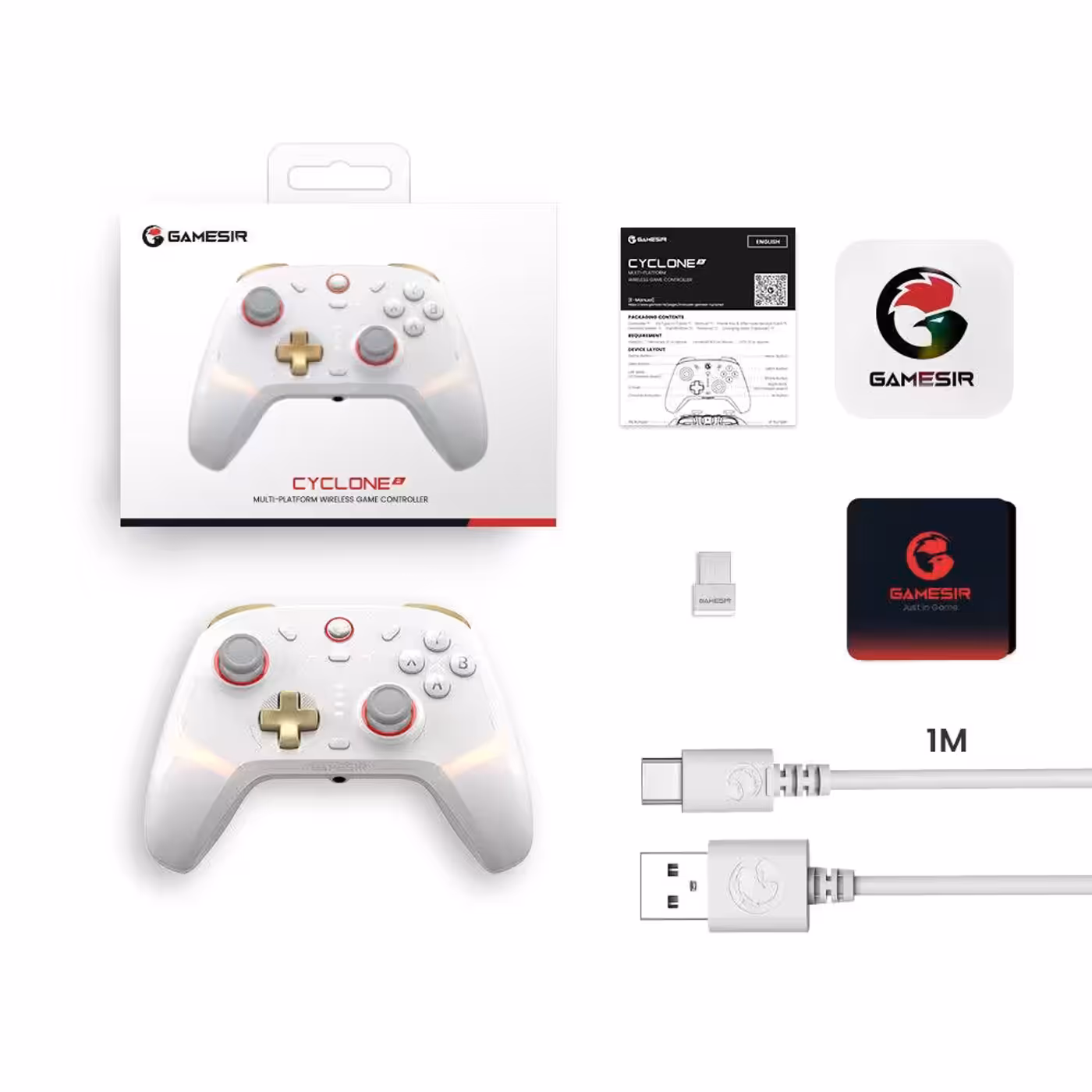 Two charging positions on the GameSir Cyclone 2 dock