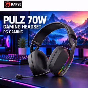 MARVO Pulz 70W Wireless Gaming Headset — Stereo, Detachable Mic - image 2