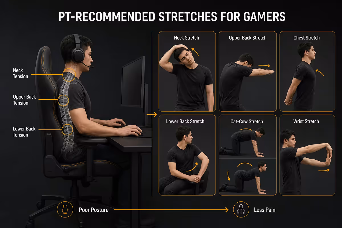 PT-recommended exercises for gamers
