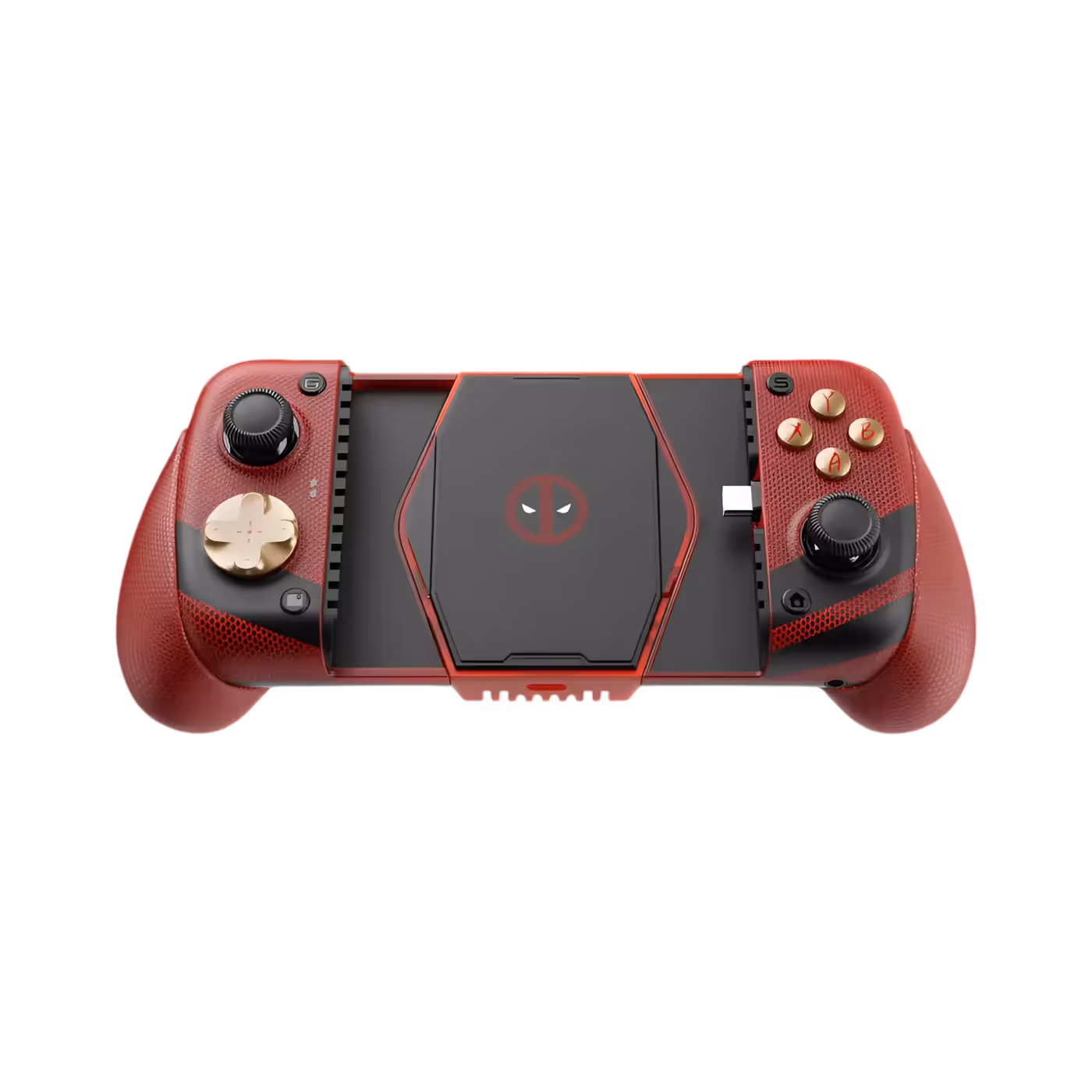 Close-up of GameSir Hall Effect sticks on the Deadpool mobile gamepad