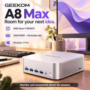 GEEKOM A8 Max Mini PC with Ryzen 9-8945HS + 32GB DDR5 - image 2