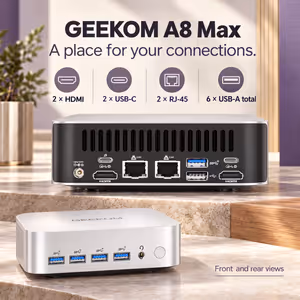 GEEKOM A8 Max Mini PC with Ryzen 9-8945HS + 32GB DDR5 - image 4