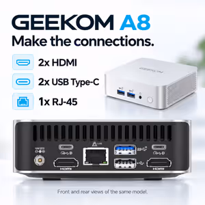 GEEKOM A8 Mini PC Ryzen 9-8945HS, 32GB/1TB, Wi-Fi 6E - image 3