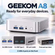 GEEKOM A8 Mini PC Ryzen 9-8945HS, 32GB/1TB, Wi-Fi 6E - image 6