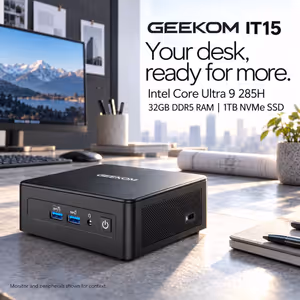 GEEKOM IT15 AI Mini PC Ultra 9-285H, 32GB DDR5, 1TB - image 2