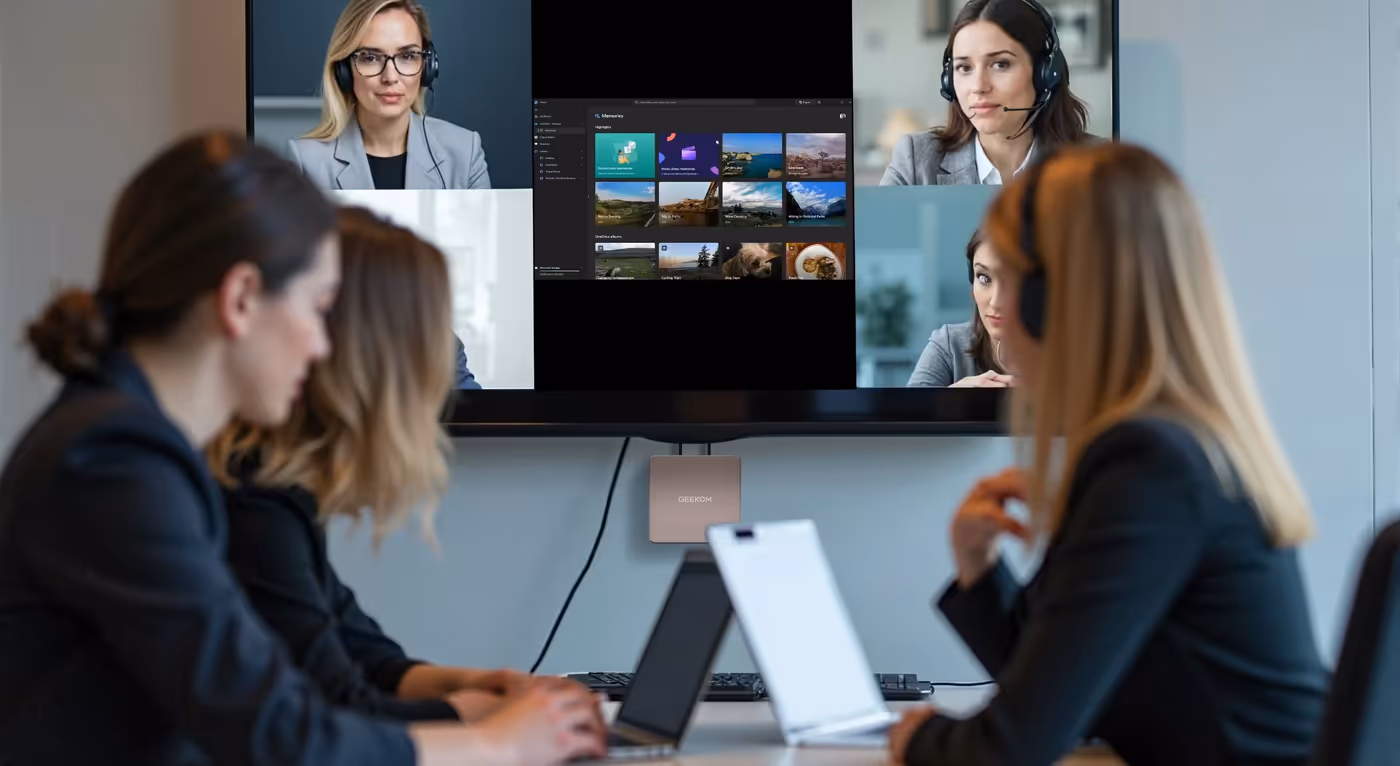 GEEKOM Mini PC supporting office productivity and business tasks